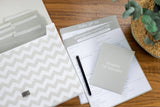 Baby File Keeper Document Organizer, Gray Chevron