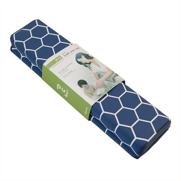 Puj Pad Armrest with Suction Cups, Navy Honeycomb