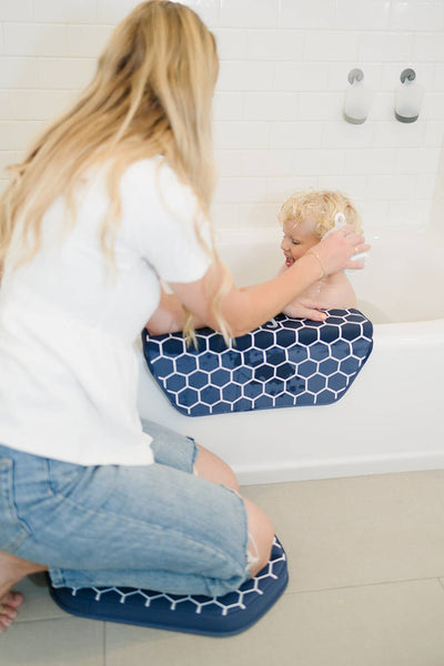 Puj Pad Armrest with Suction Cups, Navy Honeycomb